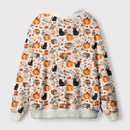 Pagewings Halloween Bookish Light Knit Unisex Cardigan Sweaters