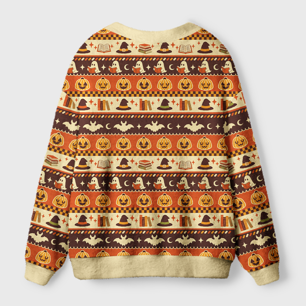 Pagewings Halloween Bookish Light Knit Unisex Cardigan Sweaters