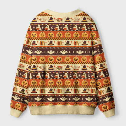 Pagewings Halloween Bookish Light Knit Unisex Cardigan Sweaters