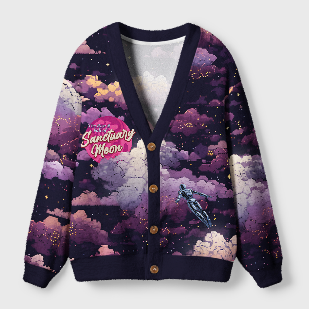 Pagewings The Rise & Fall Of Sanctuary Moon Light Knit Unisex Cardigan Sweaters