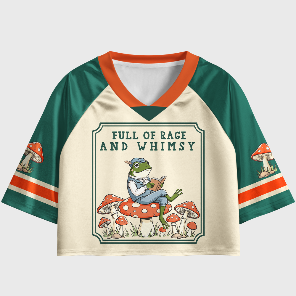 Pagewings Full Of Rage And Whimsy Women's Cropped Jersey