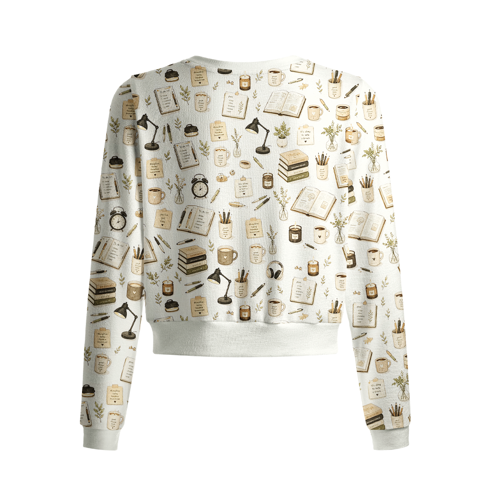 Pagewings Book Lover Crew Neck Cardigan Sweaters