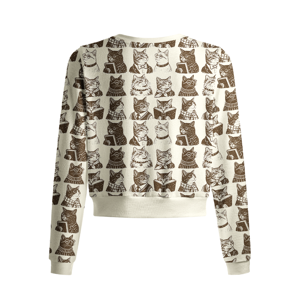 Pagewings Book Lover Crew Neck Cardigan Sweaters