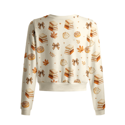 Pagewings Ghosts Love Reading Crew Neck Cardigan Sweaters