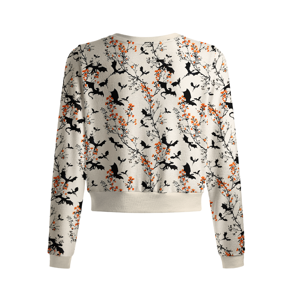 Pagewings Book Dragon Crew Neck Cardigan Sweaters