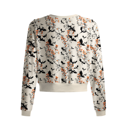 Pagewings Book Dragon Crew Neck Cardigan Sweaters