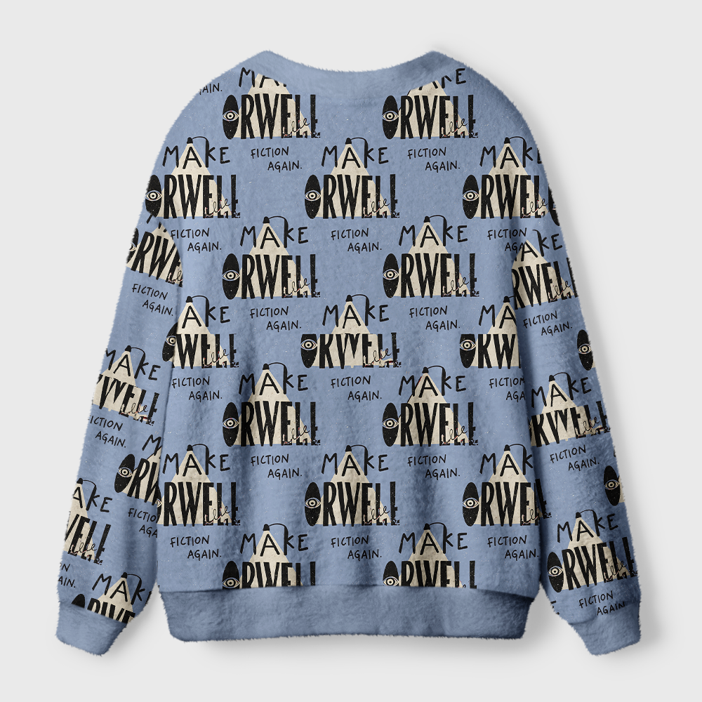 Pagewings Make Orwell Fiction Again Light Knit Unisex Cardigan Sweaters
