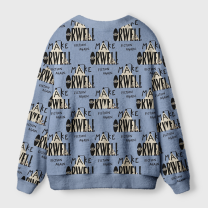 Pagewings Make Orwell Fiction Again Light Knit Unisex Cardigan Sweaters