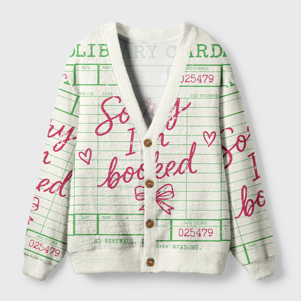 Pagewings Dlibrary Card Light Knit Unisex Cardigan Sweaters