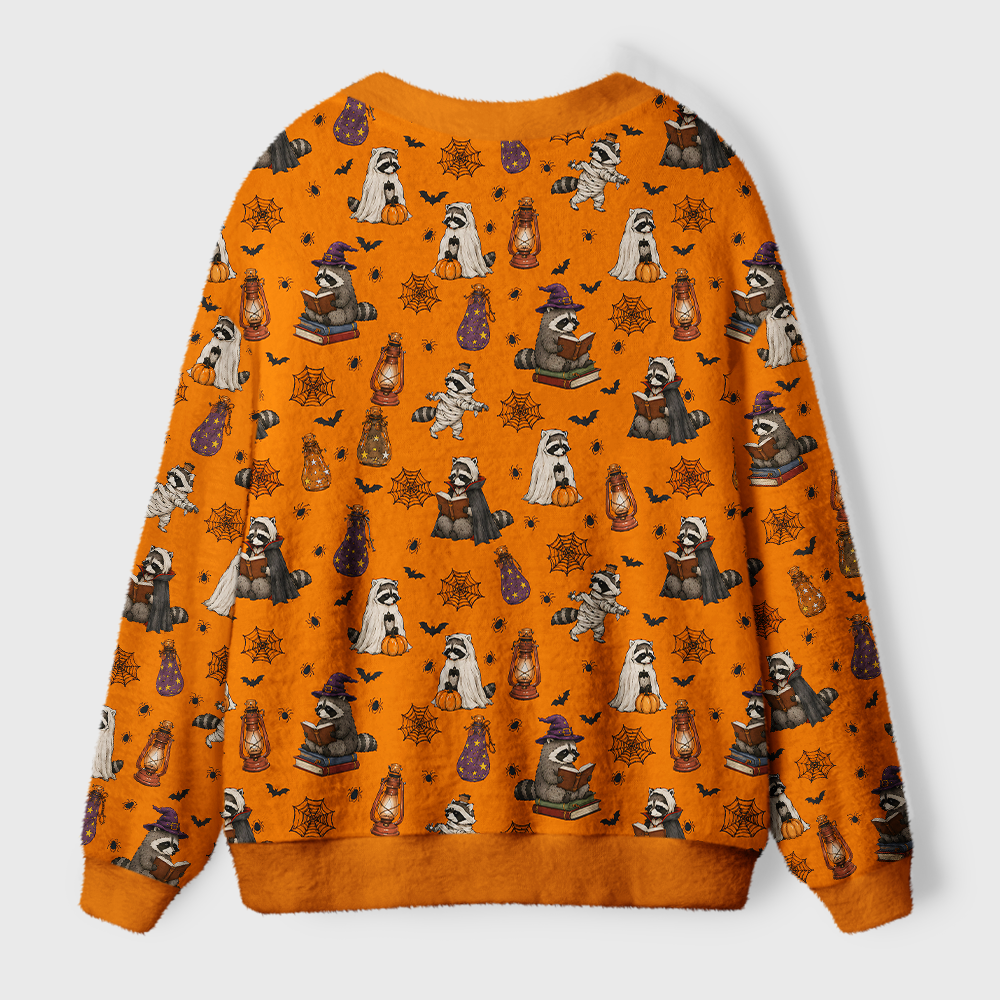 Pagewings Halloween Bookish Light Knit Unisex Cardigan Sweaters