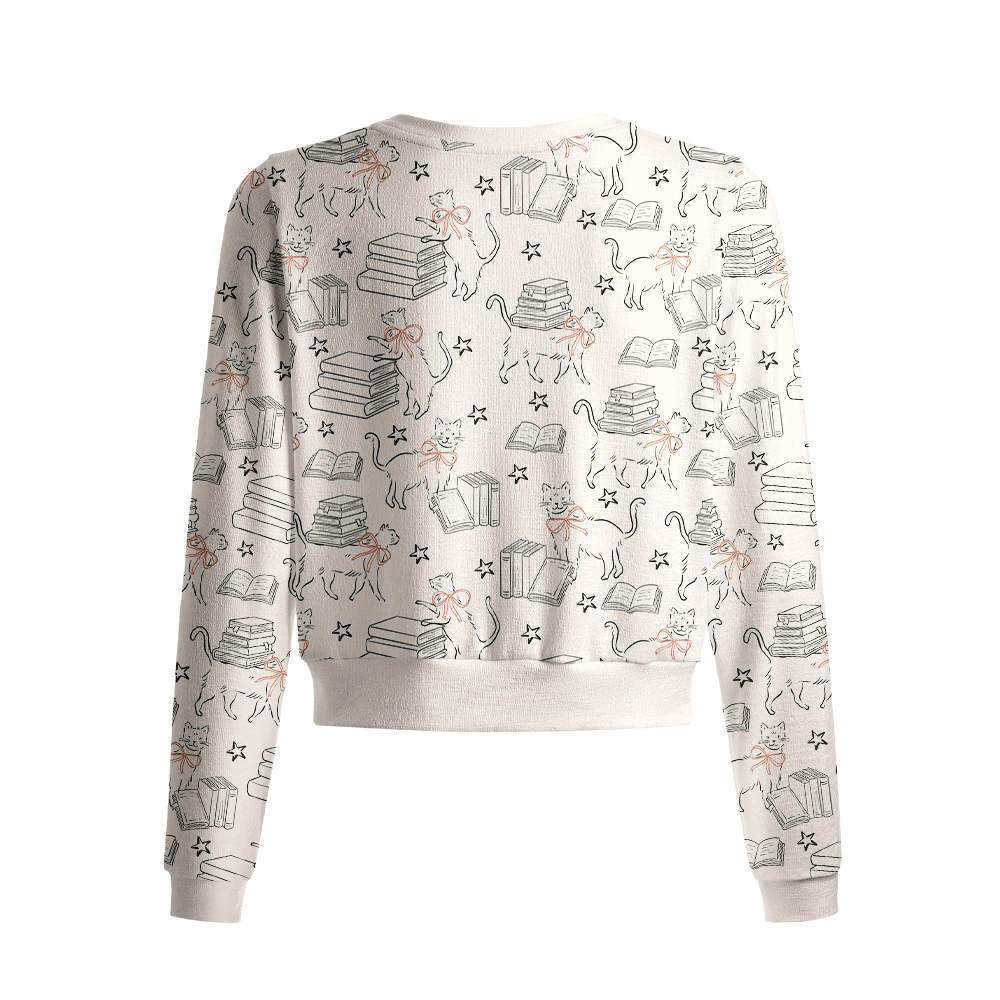 Pagewings Book Lover Crew Neck Cardigan Sweaters