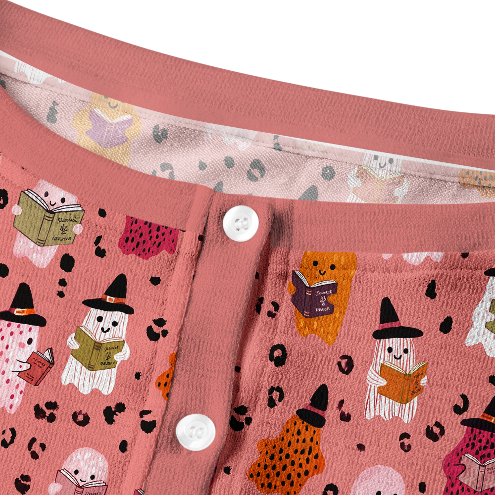Pagewings Ghosts Love Reading Crew Neck Cardigan Sweaters