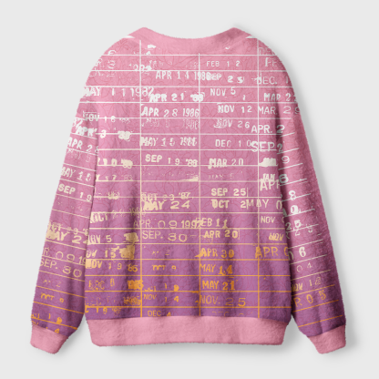 Pagewings Vintage Library Card Light Knit Unisex Cardigan Sweaters