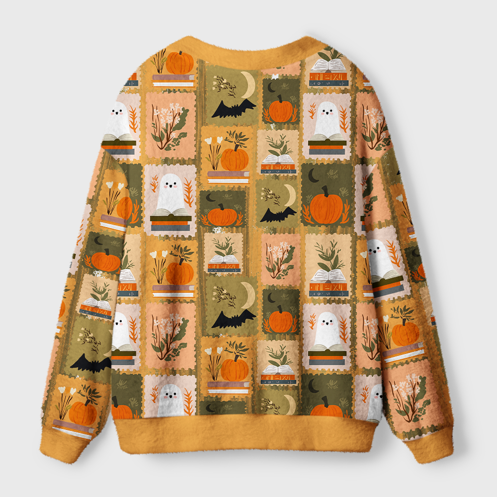 Pagewings Halloween Bookish Light Knit Unisex Cardigan Sweaters