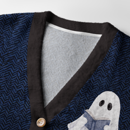 Pagewings Ghosts Love Reading Light Knit Unisex Cardigan Sweaters