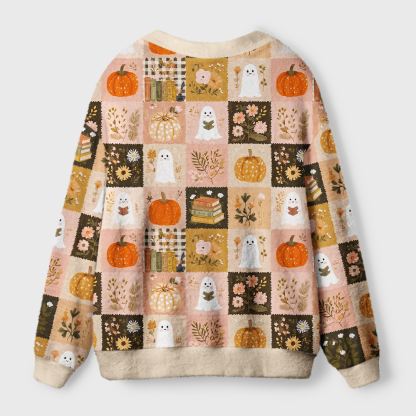 Pagewings Halloween Bookish Light Knit Unisex Cardigan Sweaters