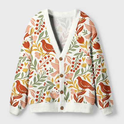 Pagewings Bookish Crow Light Knit Unisex Cardigan Sweaters