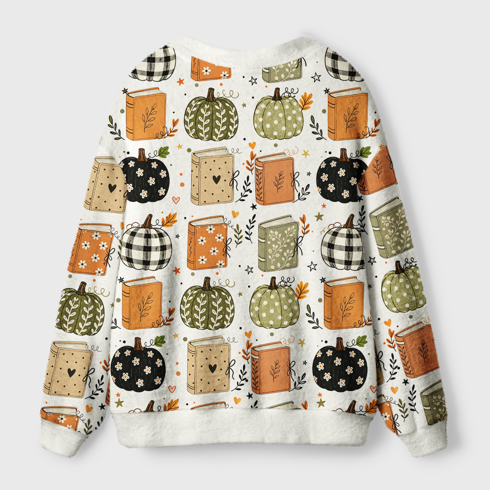 Pagewings Pumpkin Book Light Knit Unisex Cardigan Sweaters