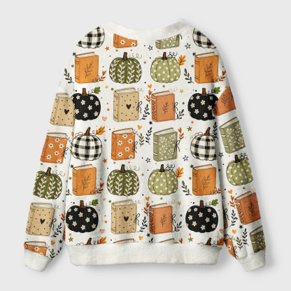 Pagewings Pumpkin Book Light Knit Unisex Cardigan Sweaters