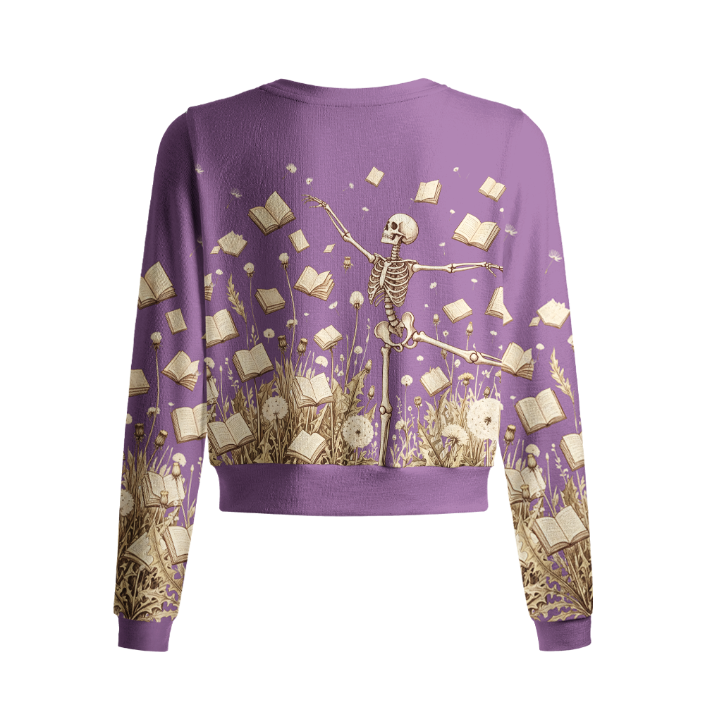 Pagewings Dandelion Skull Crew Neck Cardigan Sweaters