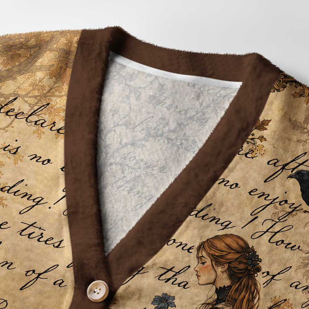 Pagewings Literary Women Light Knit Unisex Cardigan Sweaters