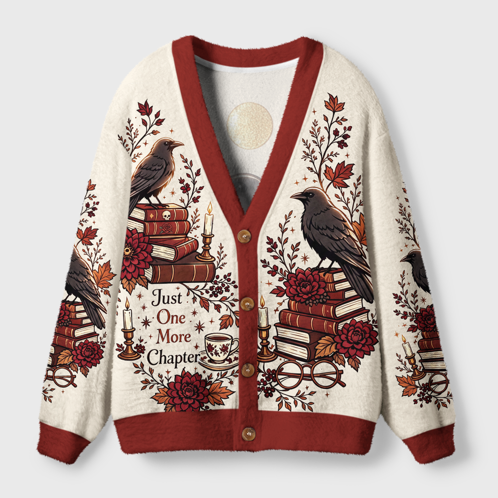Pagewings Just One More Chapter Light Knit Unisex Cardigan Sweaters