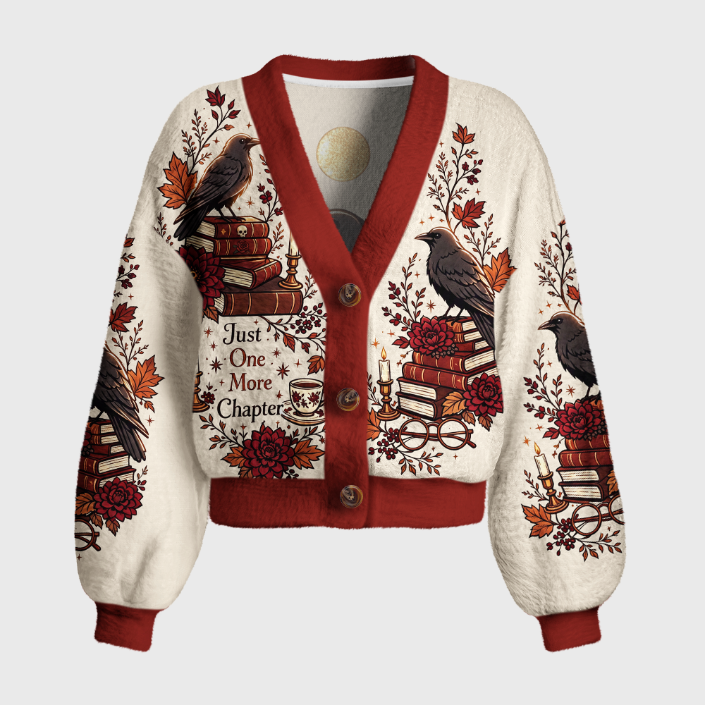 Pagewings Just One More Chapter Women's Cardigan Sweater