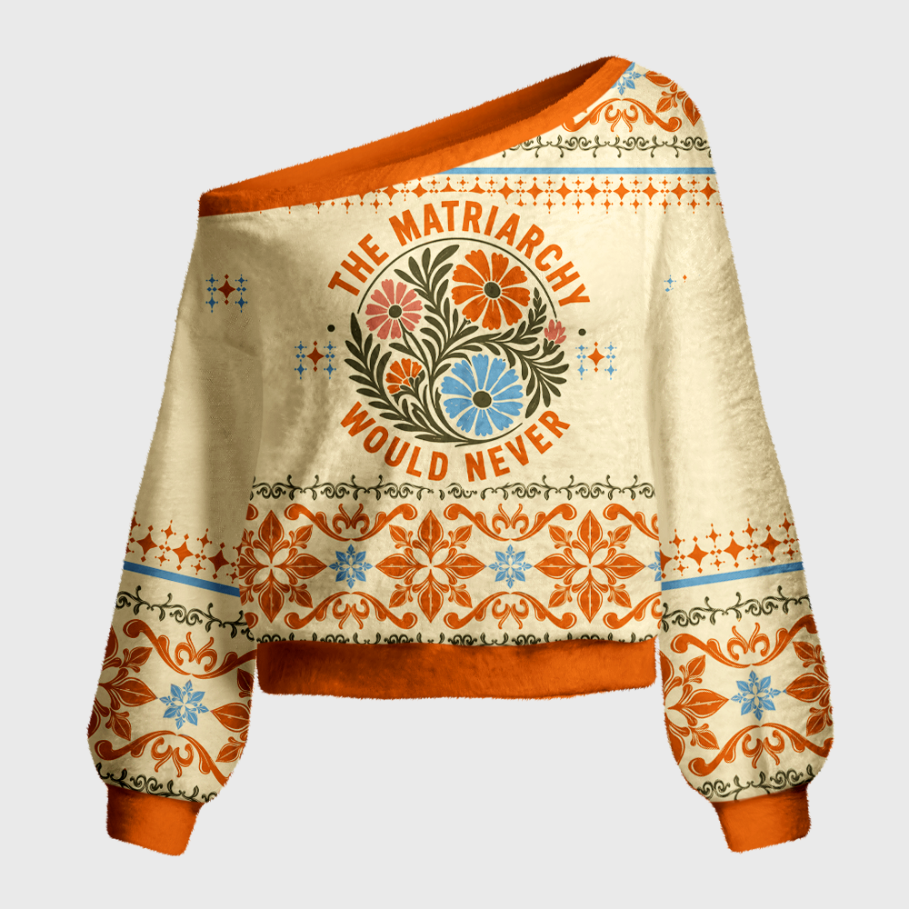 Pagewings Girls Will Be Girls Off Shoulder Ugly Knit Sweater