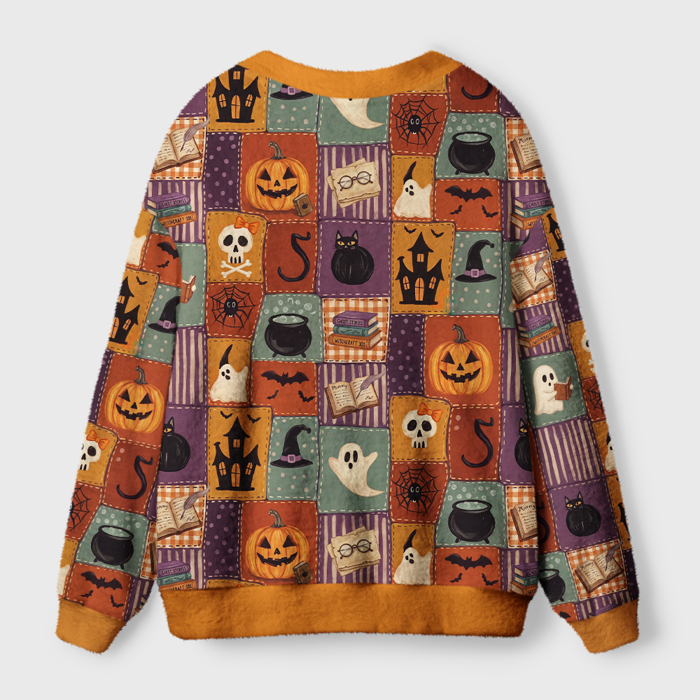 Pagewings Halloween Bookish Light Knit Unisex Cardigan Sweaters