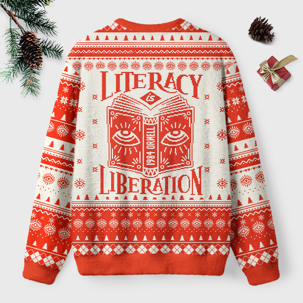 Pagewings Dystopian Book Lovers Unisex Ugly Light Knit Sweatshirt