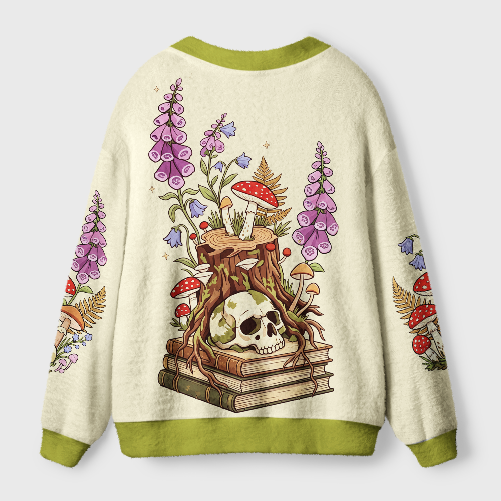 Pagewings Skull Reader Light Knit Unisex Cardigan Sweaters