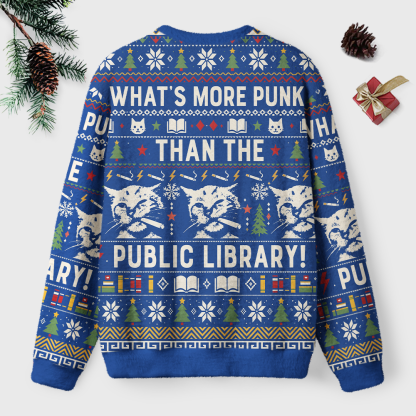 Pagewings What's More Punk Than The Public Library Unisex Ugly Light Knit Sweatshirt