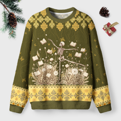 Pagewings Dandelion Skull Unisex Ugly Light Knit Sweatshirt