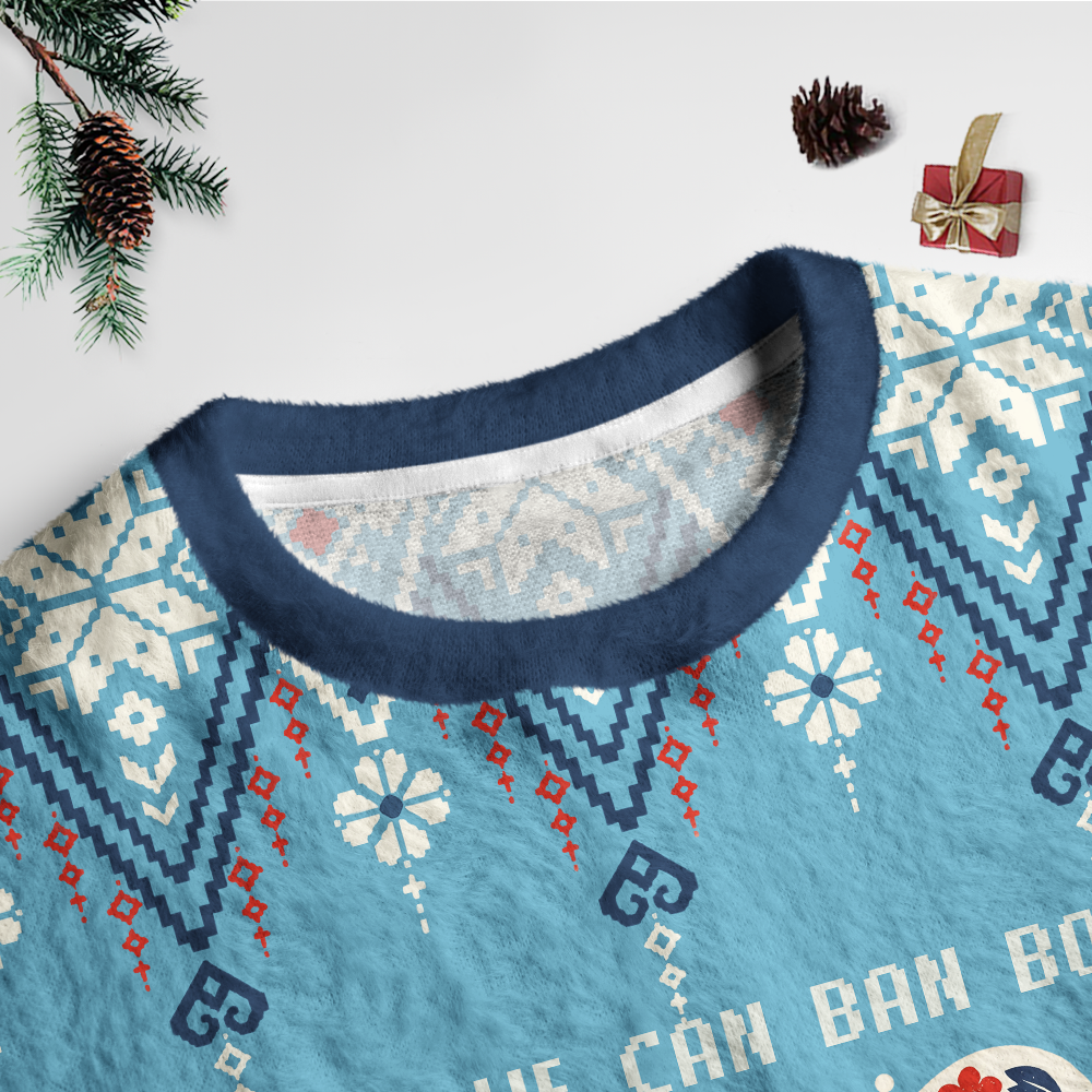 Pagewings If We Can Ban Books we can ban thought Unisex Ugly Light Knit Sweatshirt