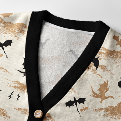 Pagewings Book Dragon Light Knit Unisex Cardigan Sweaters
