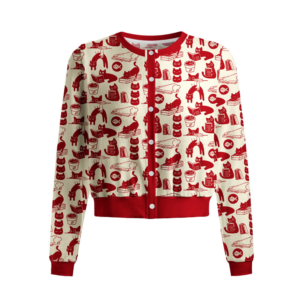 Pagewings Book Lover Crew Neck Cardigan Sweaters