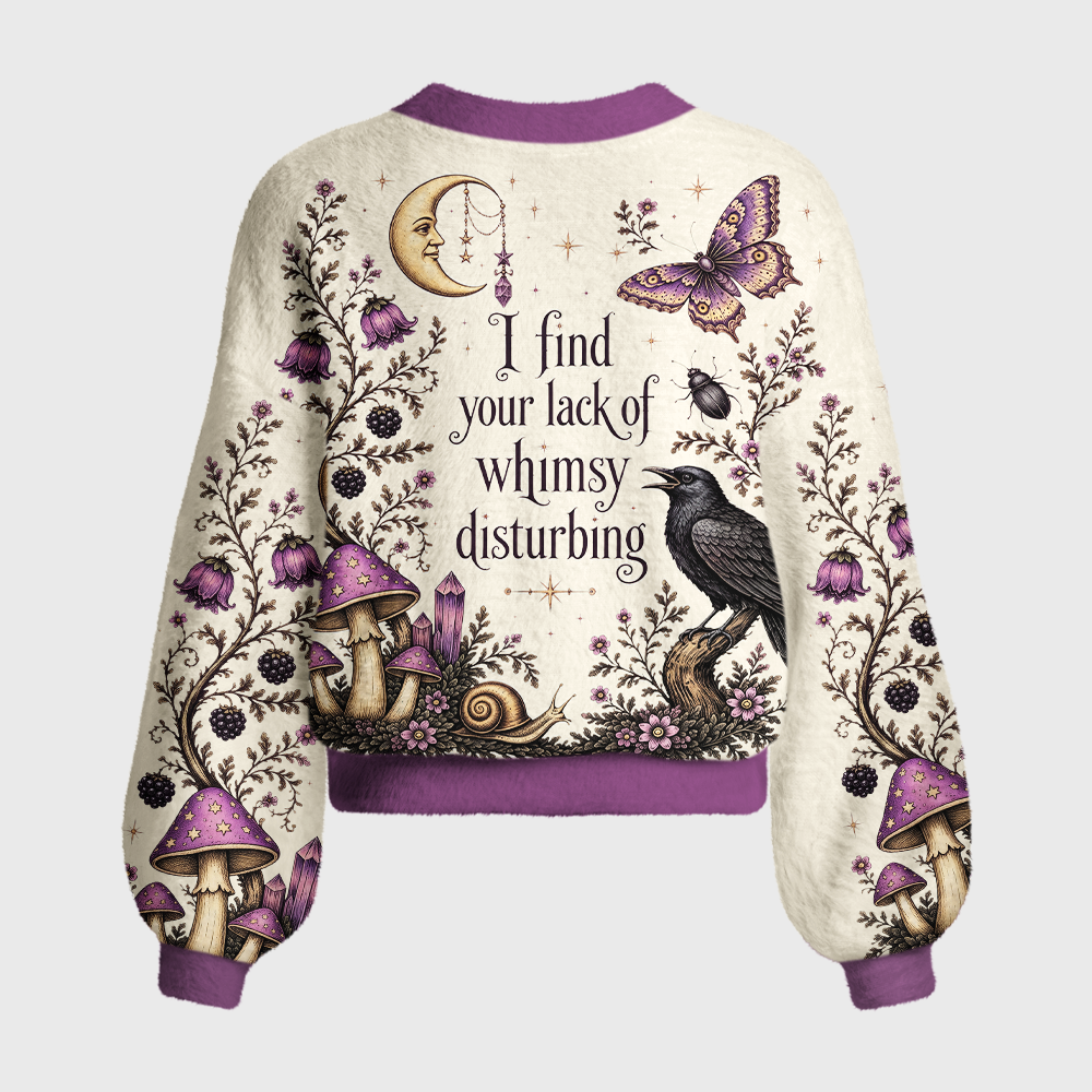 Pagewings Reading Crow Women's Cardigan Sweater
