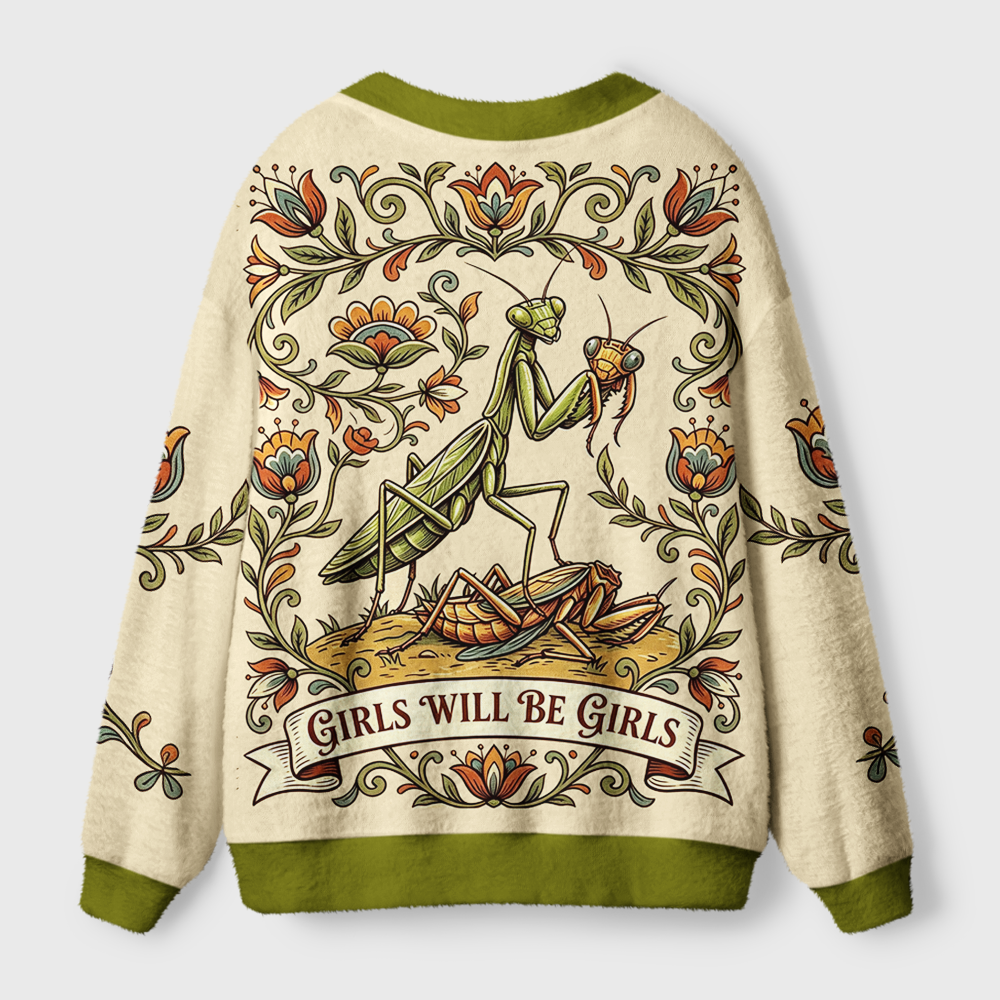 Pagewings Girls Will Be Girls Light Knit Unisex Cardigan Sweaters