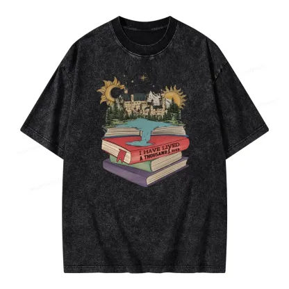 Pagewings I've Live A Thousand Lives Unisex Washed T-shirt