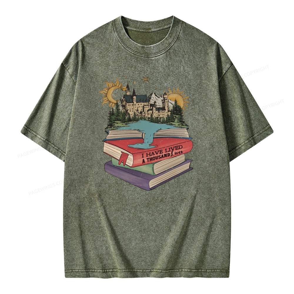 Pagewings I've Live A Thousand Lives Unisex Washed T-shirt