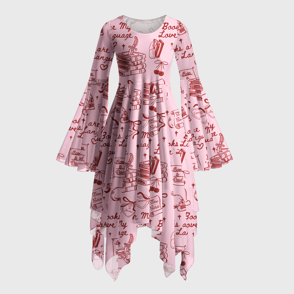 Pagewings Books Are My Love Language Bell Sleeve Dress