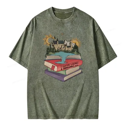 Pagewings I've Live A Thousand Lives Unisex Washed T-shirt