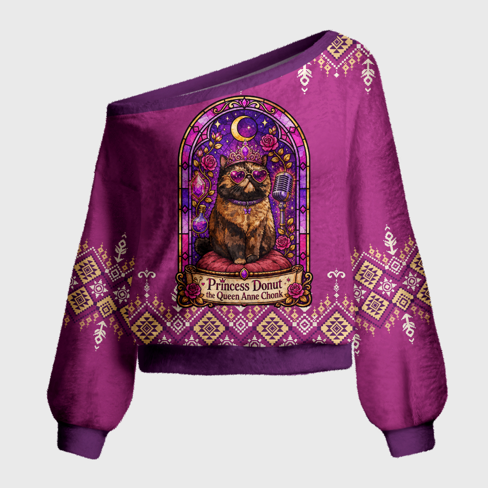 Pagewings Sci Fi Book Lover Off Shoulder Ugly Knit Sweater
