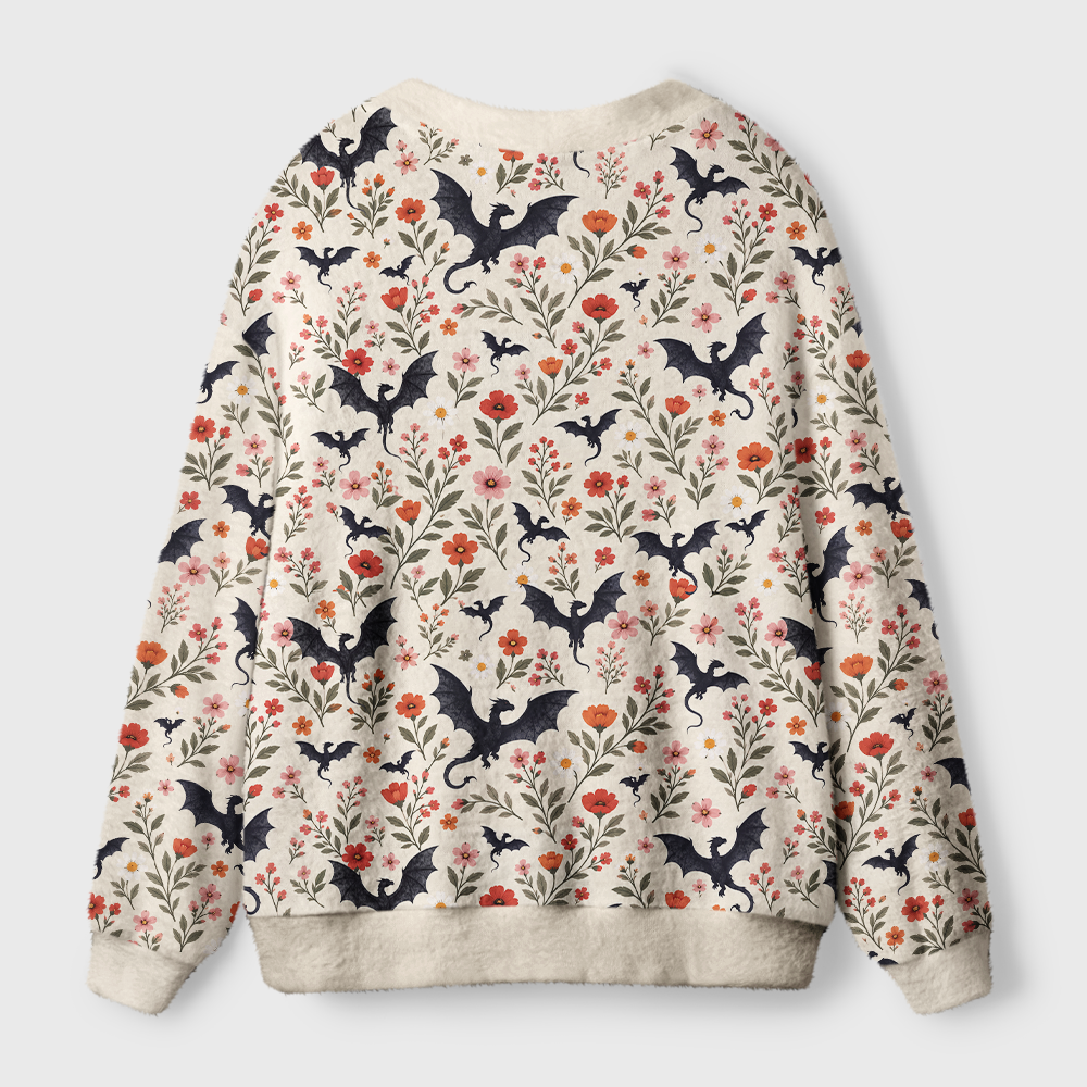 Pagewings Book Dragon Light Knit Unisex Cardigan Sweaters