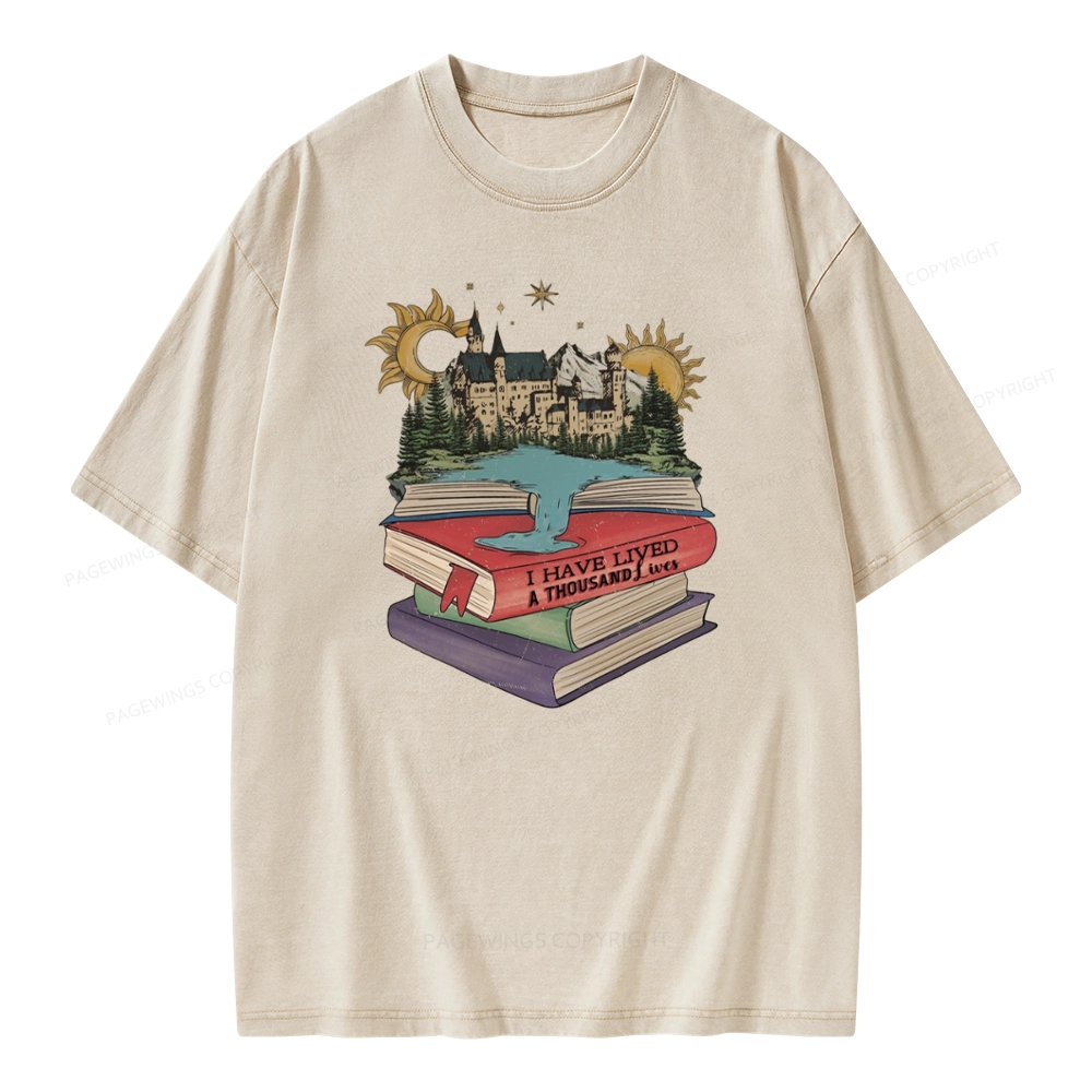 Pagewings I've Live A Thousand Lives Unisex Washed T-shirt