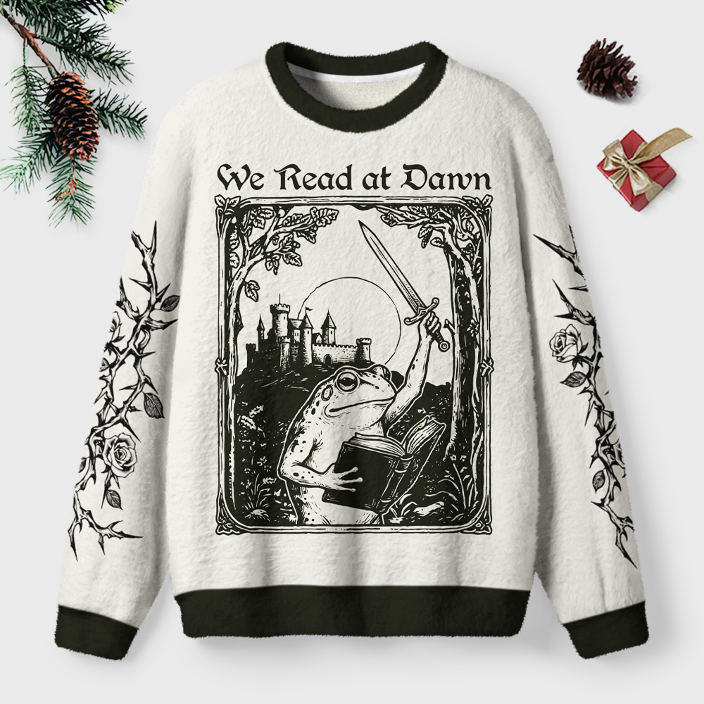Pagewings We read at dawn Unisex Ugly Light Knit Sweatshirt