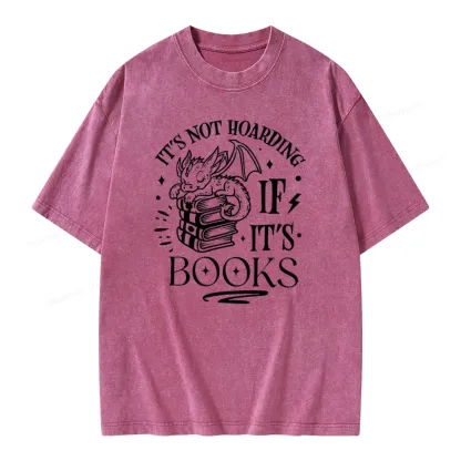 Pagewings It's Not Hoarding If It's Books Unisex Washed T-shirt