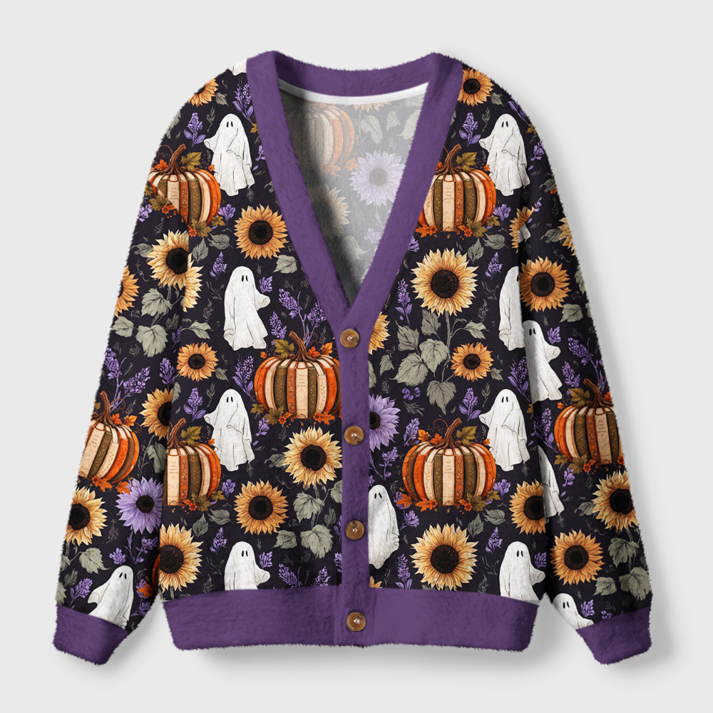 Pagewings Pumpkin Book Light Knit Unisex Cardigan Sweaters