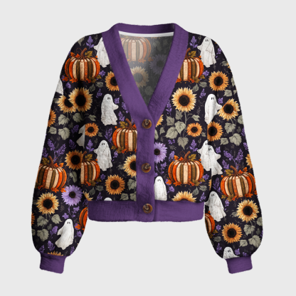 Pagewings Pumpkin Book Women's Cardigan Sweater