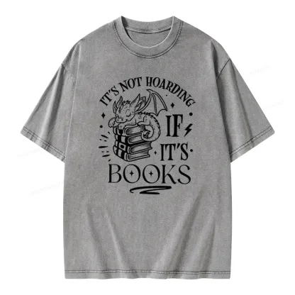 Pagewings It's Not Hoarding If It's Books Unisex Washed T-shirt